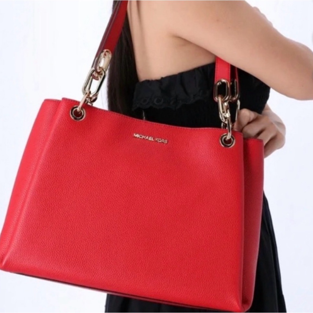 Nwt Michael Kors Bright Red Trisha Shoulder Bag